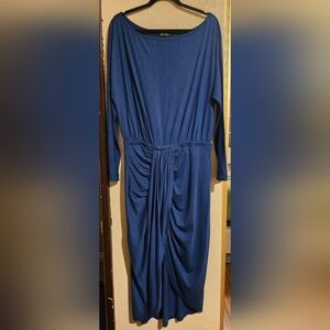 Elegant Blue Long Sleeve Dress